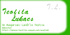 teofila lukacs business card